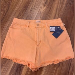 Orange jean shorts